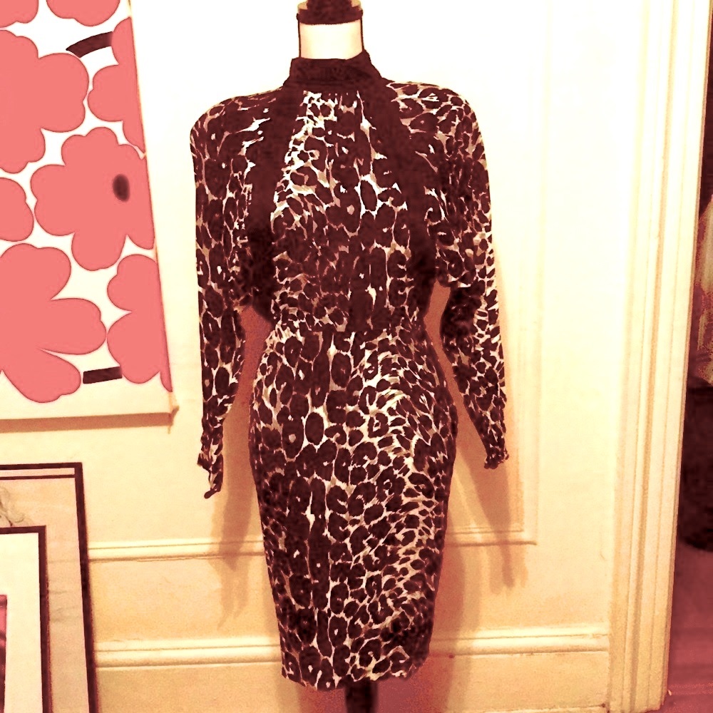 Retro 1985 - Leopard printed evening dress